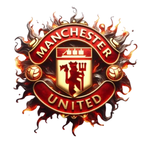 Logo manchester united crest in molten metal style 2