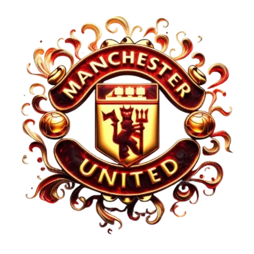 Logo manchester united crest in molten metal style 3